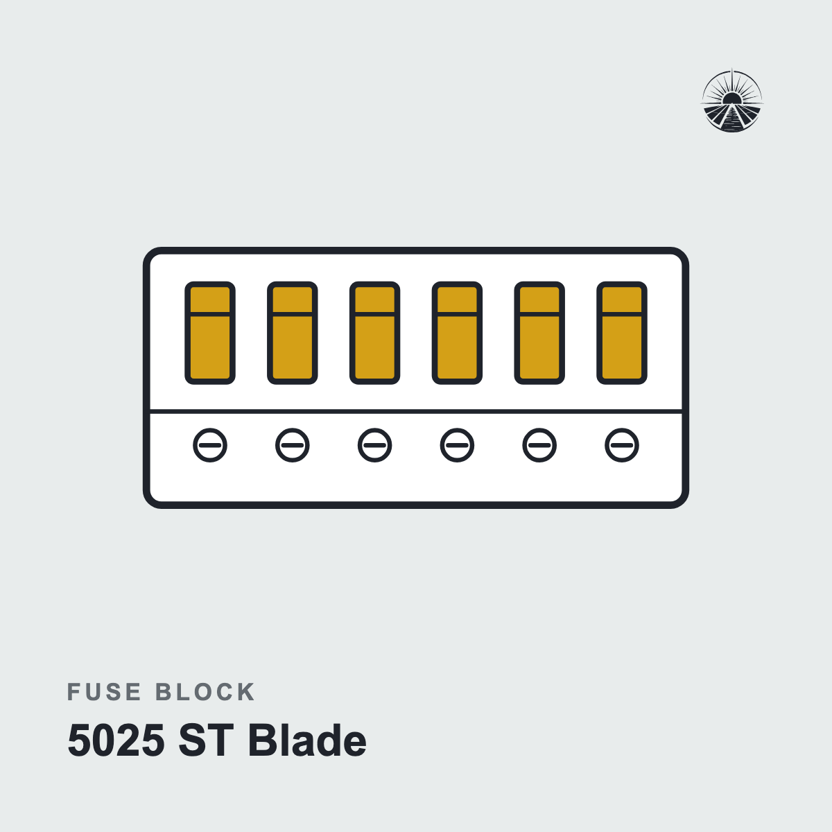 Line drawing of a fuse block labeled 5025 ST Blade