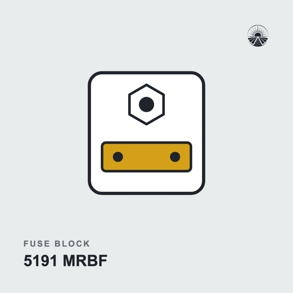 Line drawing of a fuse block labeled 5191 MRBF